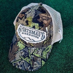 Sportman's Warehouse Real Tree Camo/Tan Strapback Cap Hat New with Tags